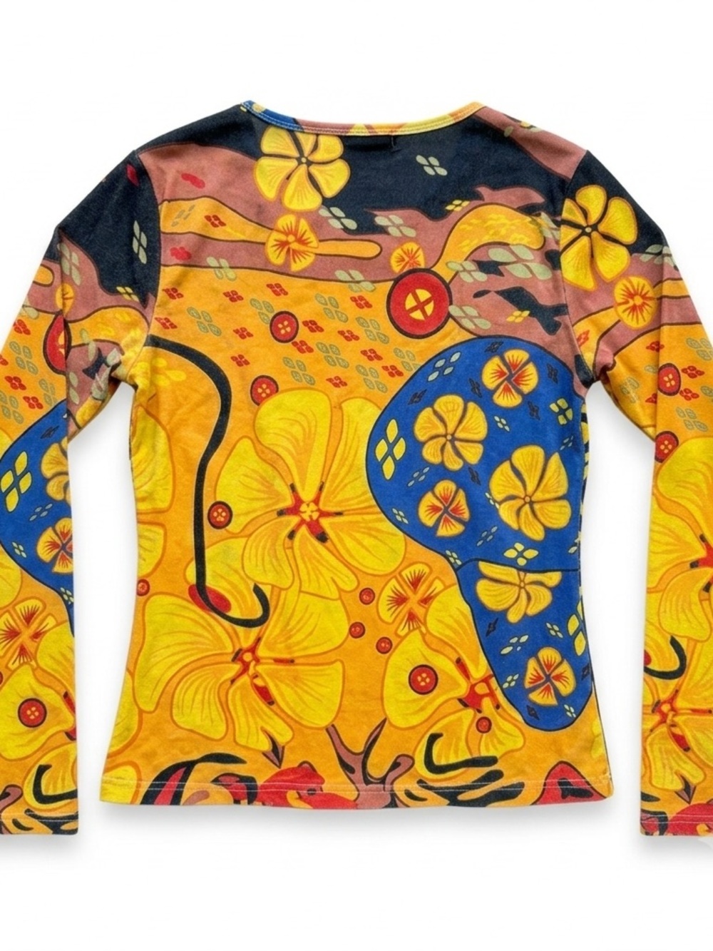 Vintage Y2K Graphic Top Custo Barcelona Long Sleeve Tee Tshirt Size 2 - Picture 2 of 3